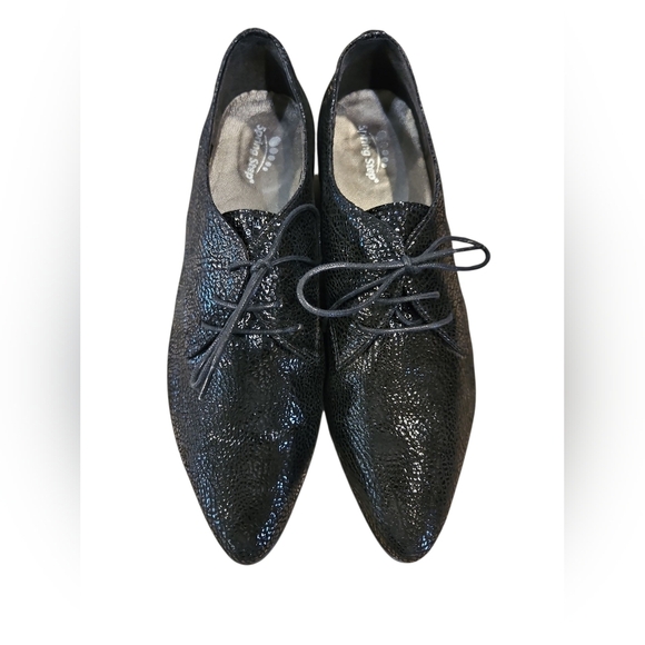 Spring Step NWOB SZ 39/8 Black Leather Conchetta Oxford Almond Toe Lace Up Shoe - Picture 3 of 12